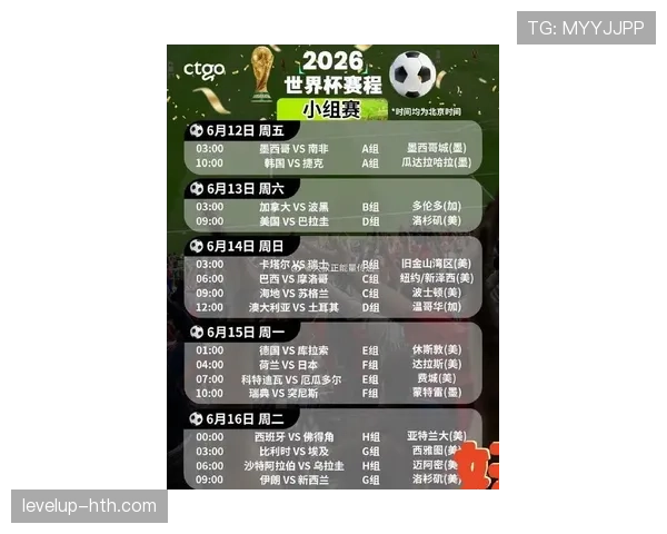 墨西哥2026世界杯赛程前瞻 死亡之组突围之路与关键战时间表